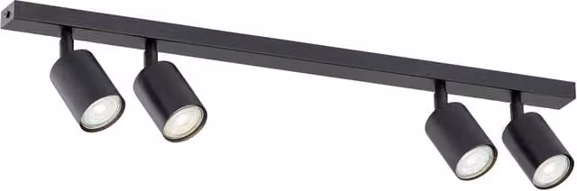 Plafoniera Moderna Vaishravana con 4 Faretti Regolabili Luceart-Classic in Metallo Nero