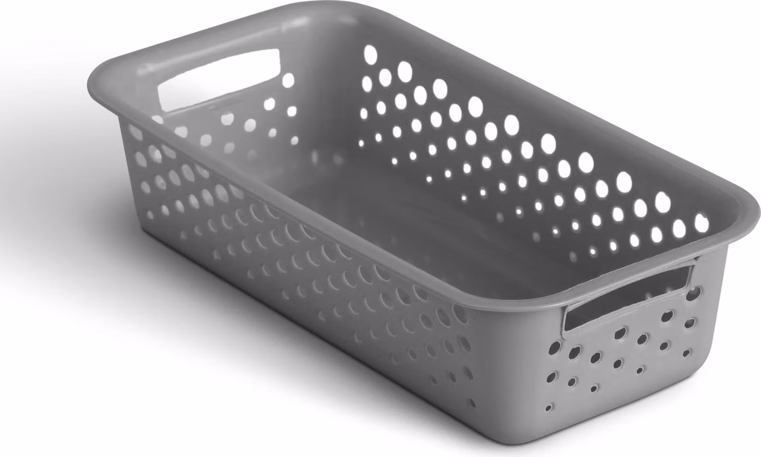 Cestino 0,7L con manici - Senza BPA - Organizzatore ( 20 x 10 x 5 cm / antracite ) - Cestino per bagno cucina camera da letto, cestino per la casa