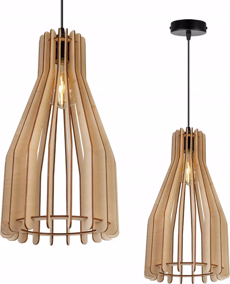 Moderna Lampada A Sospensione A Led In Legno
