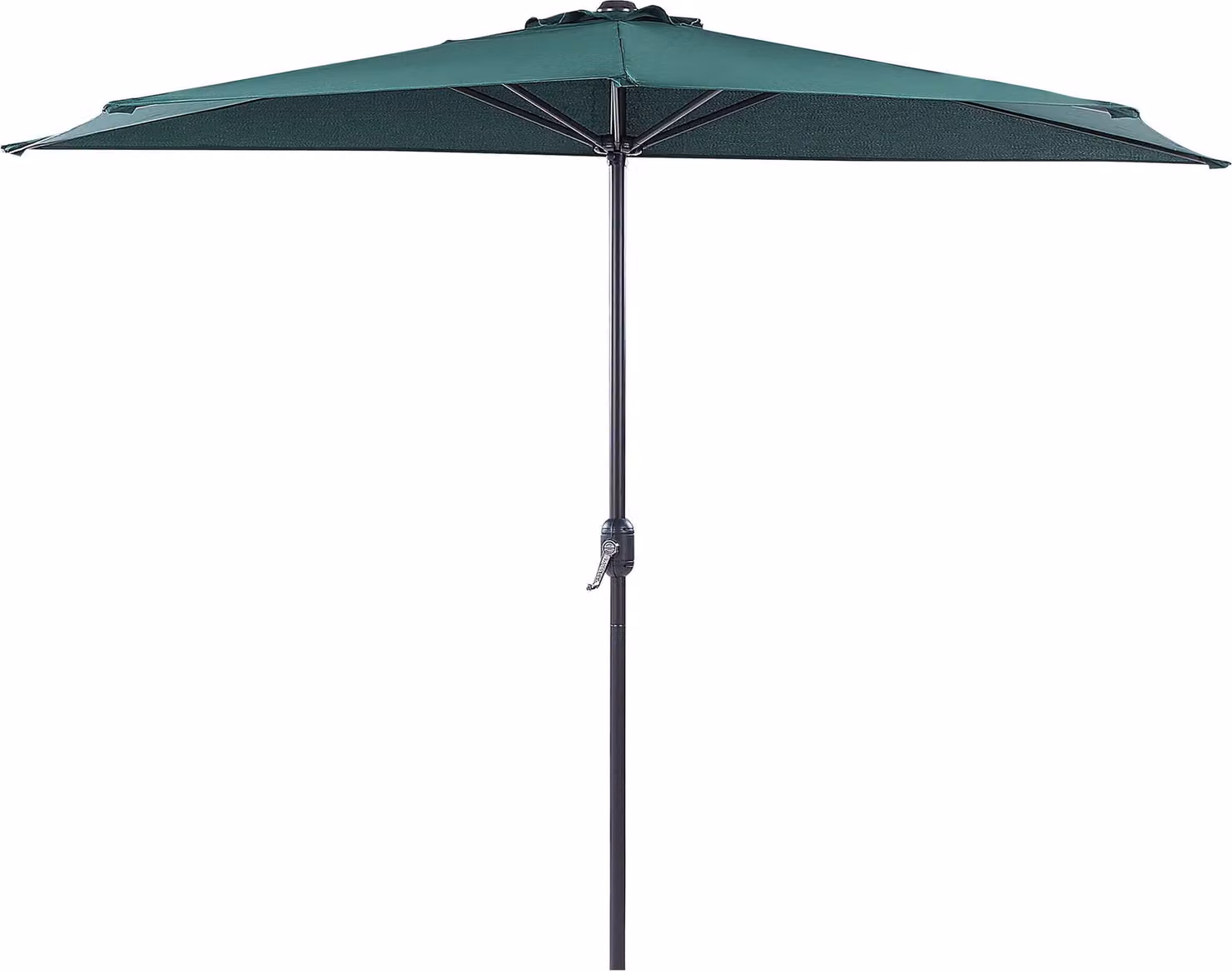 BELIANI Ombrellone da giardino semicircolare in acciaio poliestere verde da 2,7 m moderno per terrazza balcone giardino