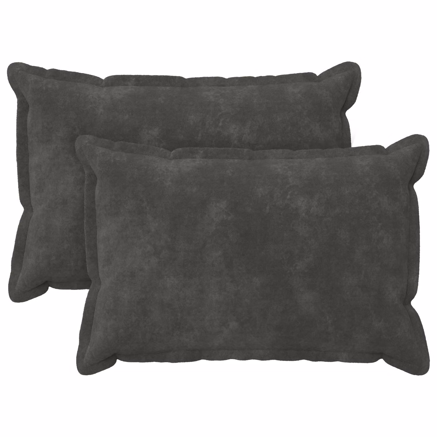 Set di 2 federe vidaXL HOUTEN in microfibra fleece, colore antracite, 50 x 80 cm