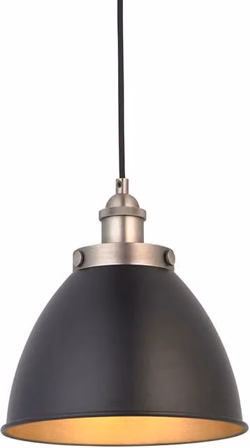 Lampada a sospensione industriale nera Ø24 E27 Franklin