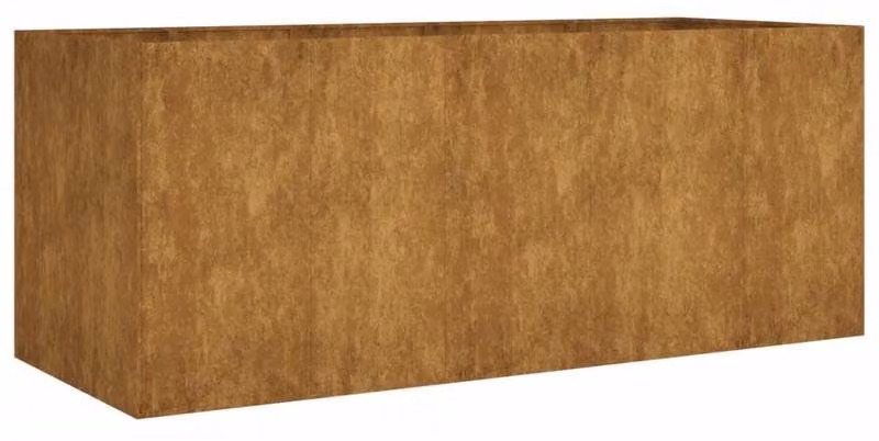 Vasca da giardino rialzata, dimensioni 200x80x80 cm, in acciaio Corten, resistente agli agenti atmosferici