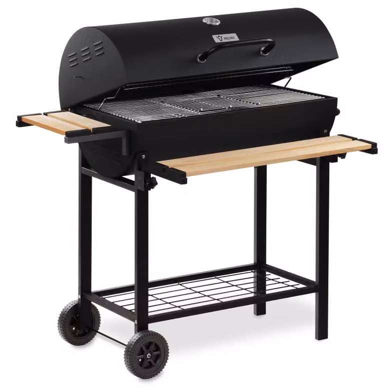 Barbecue a carbonella - Ø 80 x 42 cm - Con coperchio - Griglia cromata - XXL