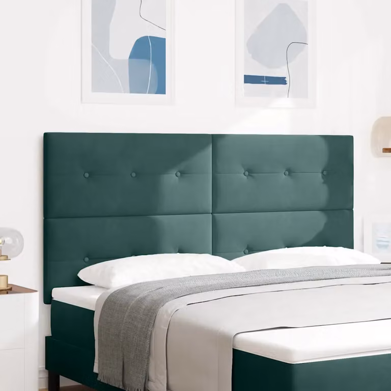Testiera per letto vidaXL in velluto verde scuro, larghezza: 180 cm