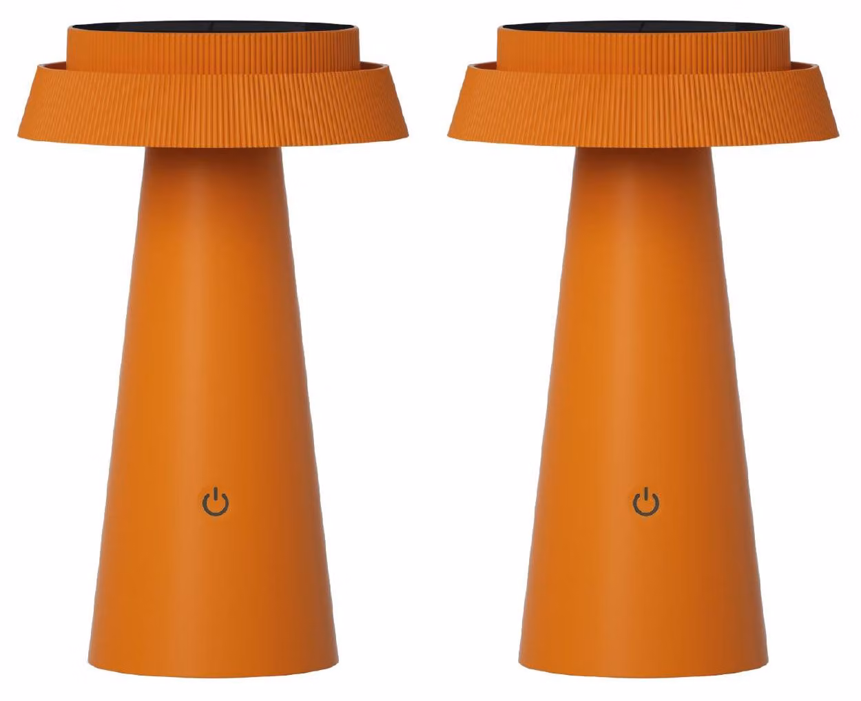Luxus Europe - Lampada da tavolo solare Mambo - Set da 2 - Arancione - Lampada da tavolo solare LED per esterni, senza fili, alimentata a energia solare e ricaricabile tramite USB-C