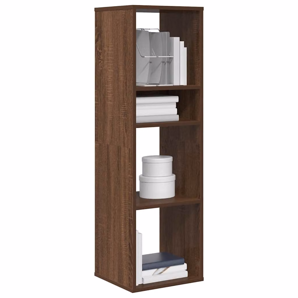 Libreria moderna vidaXL in legno marrone con pannello posteriore L 34 cm, P 31 cm, H 112 cm