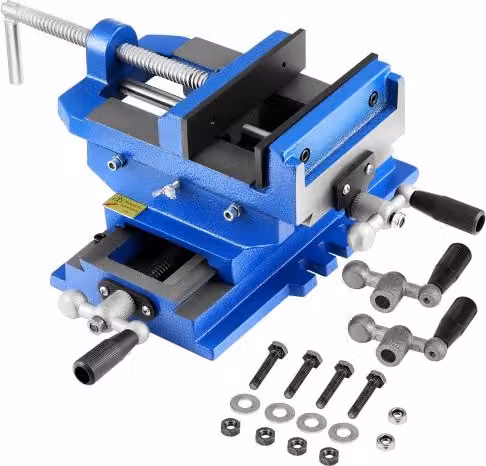 Morsa da Banco VEVOR in Ghisa con Asse XY a 2 Vie per Trapano a Colonna e Fresatrice CNC, Larghezza Ganasce: 152,4 mm