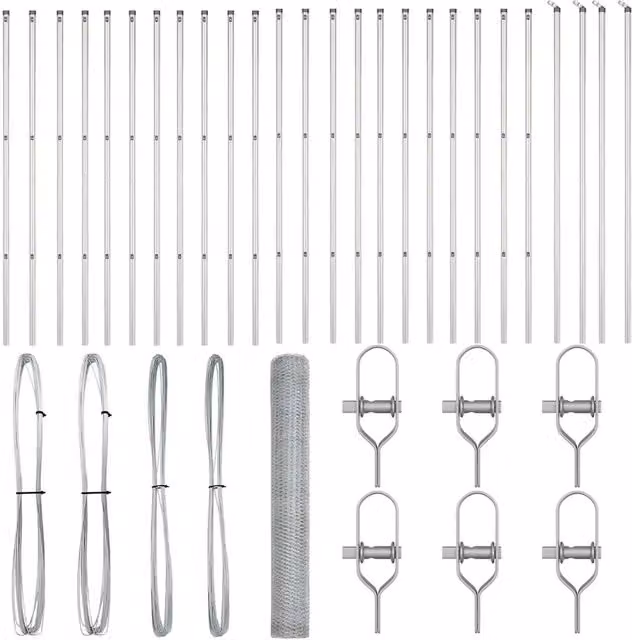 Palo per recinzione tondo in acciaio argento con design DESIGN IN, Altezza: 100 cm, Diametro: 3,2 cm