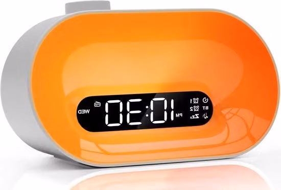 Lampada da notte con altoparlante Bluetooth e illuminazione RGB multicolore, radio FM e funzioni relax per camera da letto, colore bianco