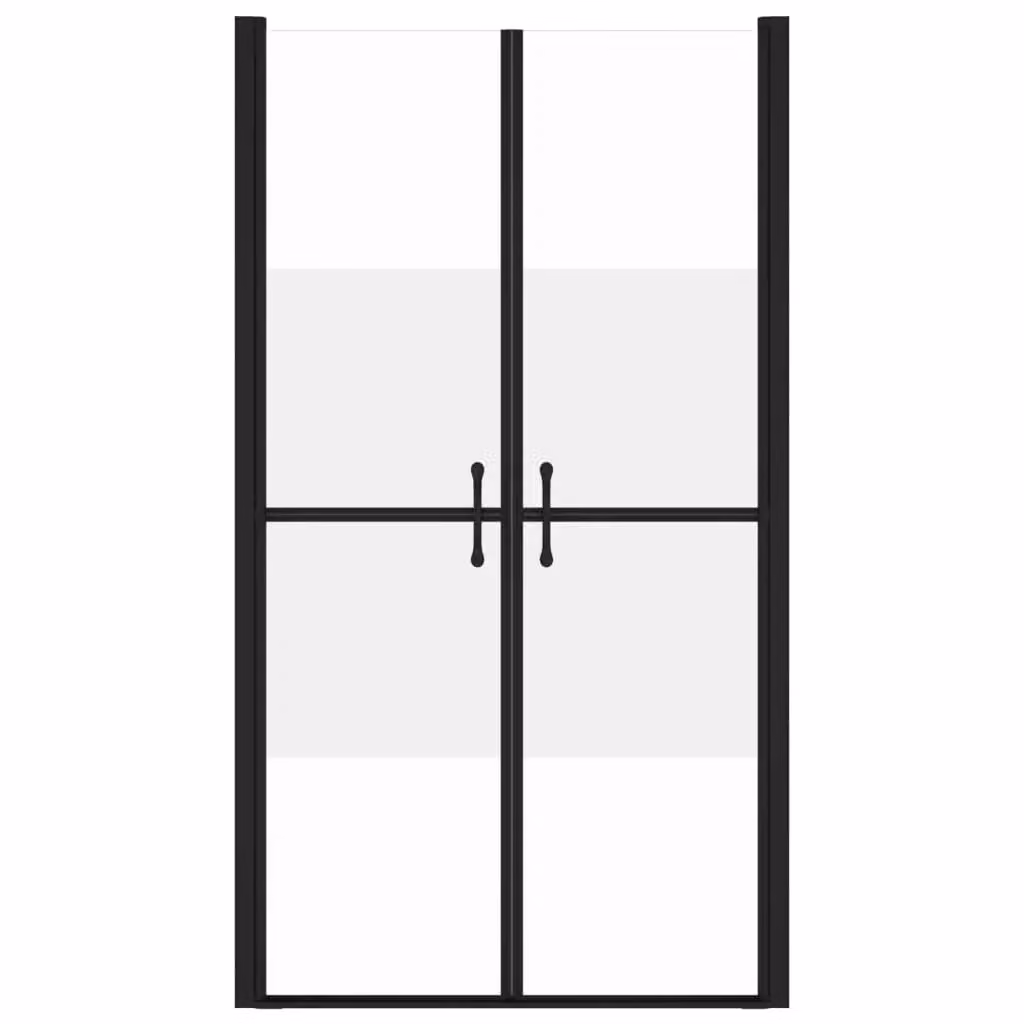 Porta doccia a nicchia con vetro ESG semi-satinato e profilo nero, larghezza regolabile da 93 a 96 cm, Altezza: 190 cm – 2