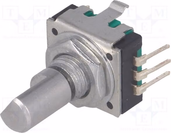 1 encoder: incrementale, 5 VDC, 10 mA, 24 impulsi per rotazione, montaggio a foro passante (THT), lunghezza: 15 mm, modello: PEC11R-4015F-S0