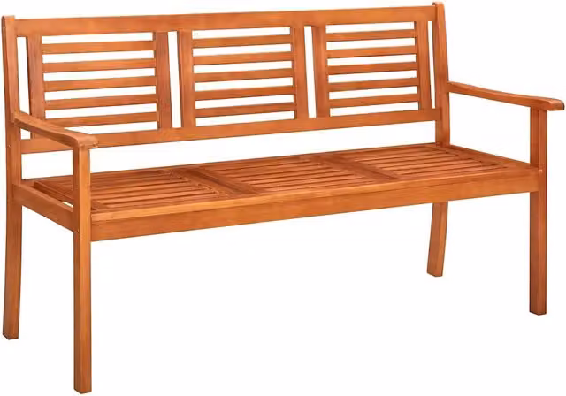 Panchina da Giardino 3 Posti e Cuscino 150cm Massello Eucalipto 3060999