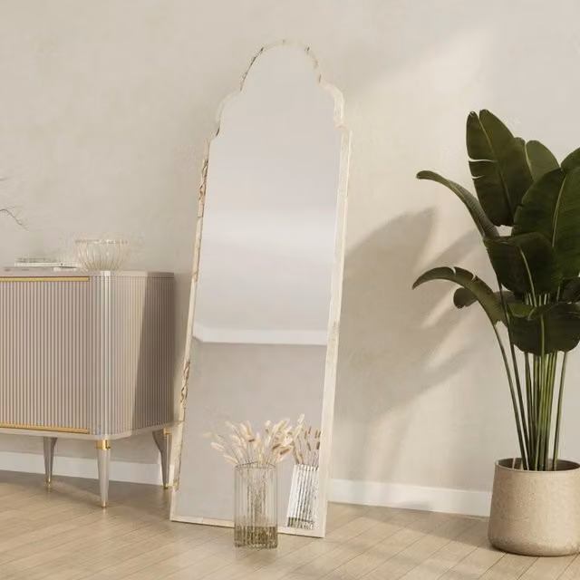 Vitta, Specchio Forma Rettangolare, 50x160h cm Bianco Marmo