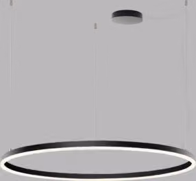 Lampadario LED dimmerabile CIRCLE P-Z CRI90, Variante: Ø 1000 x 33 x 2500 mm, 80 W, 3000 K, nero, DALI