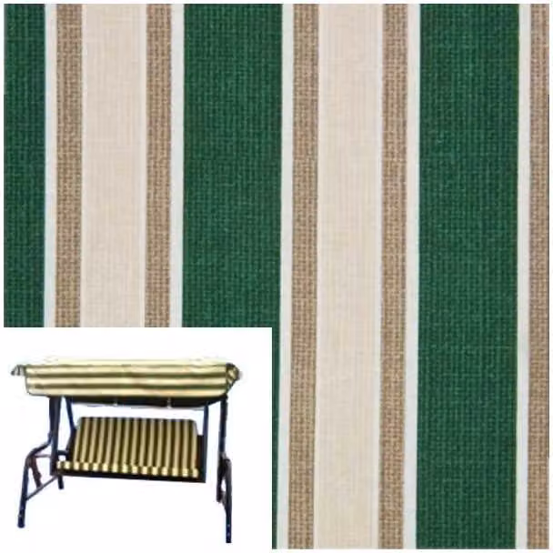 Set di 4 Cuscini e Telo Multiriga Verde e Beige Floral Casa in Cotone