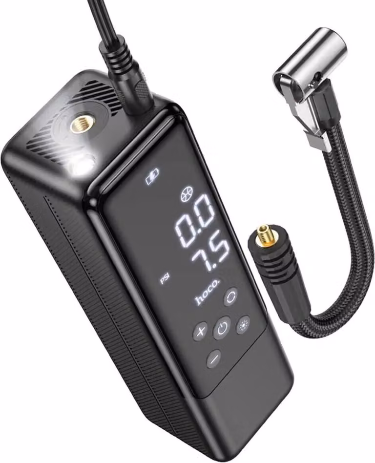 Pompa d'aria portatile in nero con cavo da 3 m, max. 3,5 bar, compressore