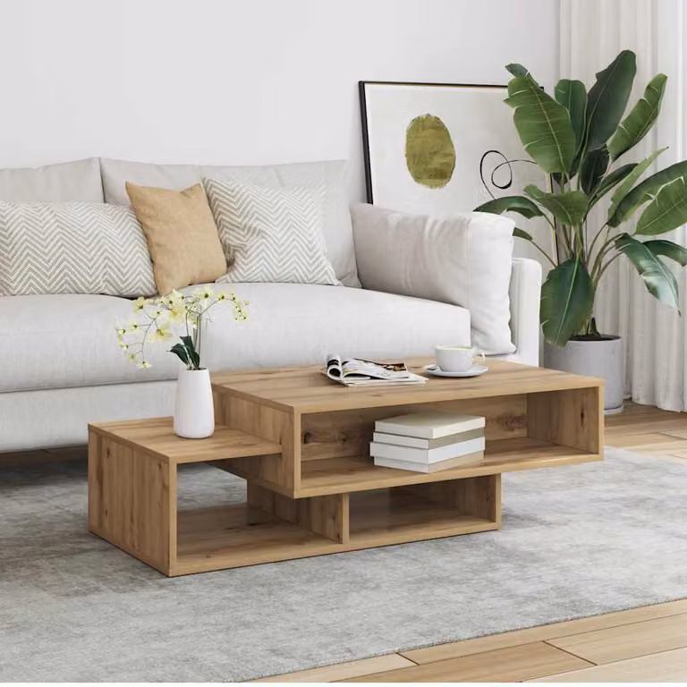 vidaXL Tavolino da salotto moderno in legno marrone L: 55 cm, P: 32 cm, H: 55 cm