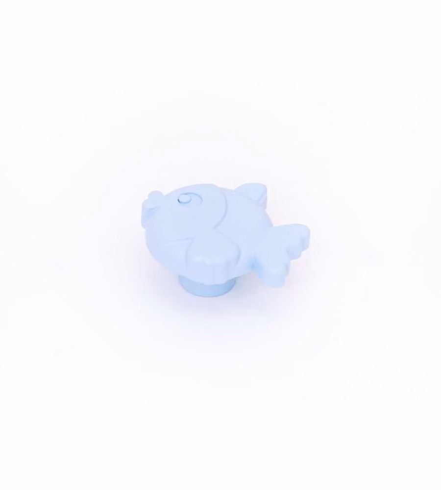 Pomolo pesce in plastica azzurro 44 x 41 mm