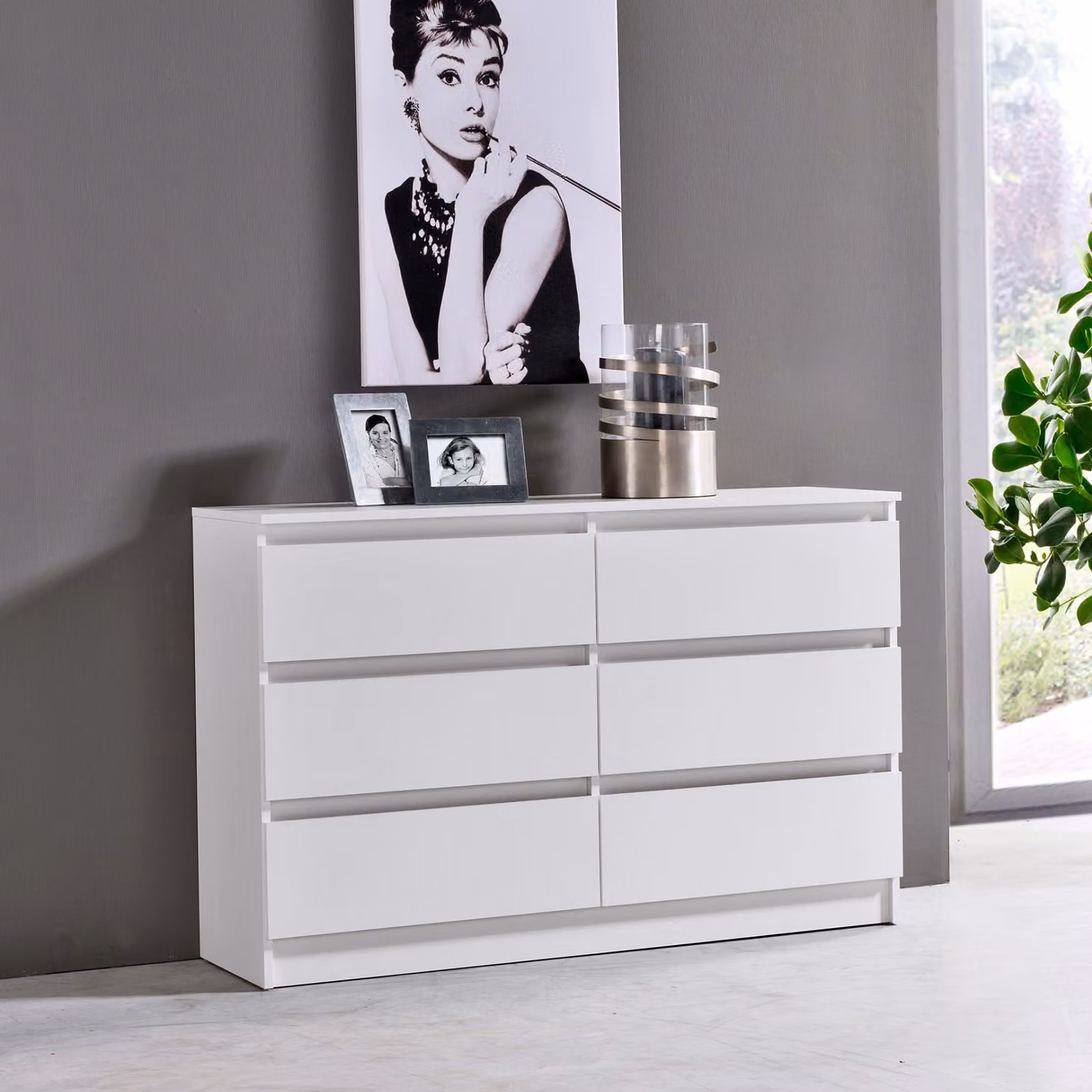 Cassettiera a 6 cassetti 120x78 cm cassettiera bianca in legno cassettiera credenza credenza alta credenza organizer larghezza 120 cm altezza 78 cm