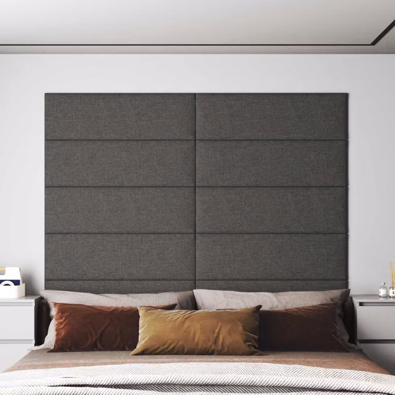Set di 12 testiere da parete imbottite vidaXL in tessuto grigio, L: 90 cm, H: 30 cm