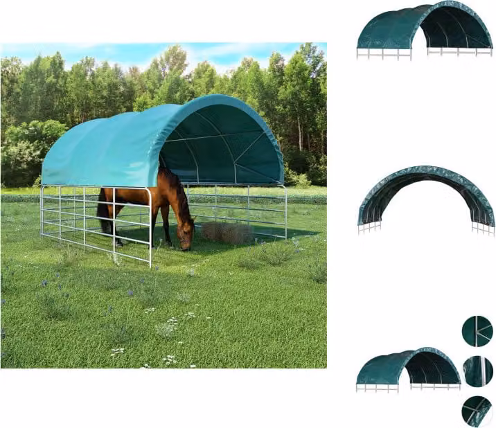 vidaXL Tenda in vimini PVC 3,7x3,7 m verde - Padiglioni e tende per feste