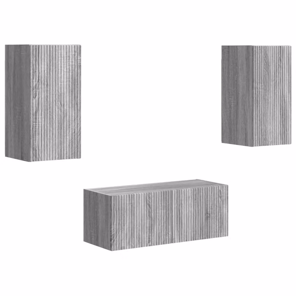 Set mobile TV moderno vidaXL composto da 6 pezzi in legno ingegnerizzato color grigio Sonoma – 2