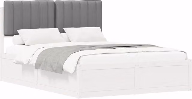 Letto matrimoniale | Letto per adulti | Letto con Testiera Rivestita Grigio chiaro 140 x 200 cm