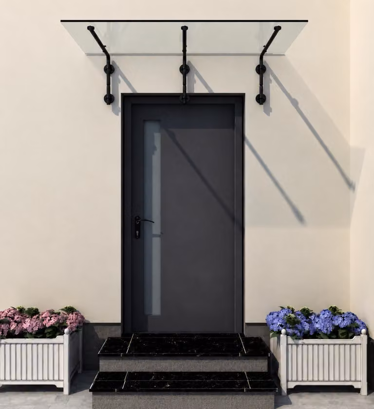 Glaswerk Westfalen - (3 litri) Tenda parasole in vetro trasparente, dimensioni 200x90 cm, completa di supporti SW