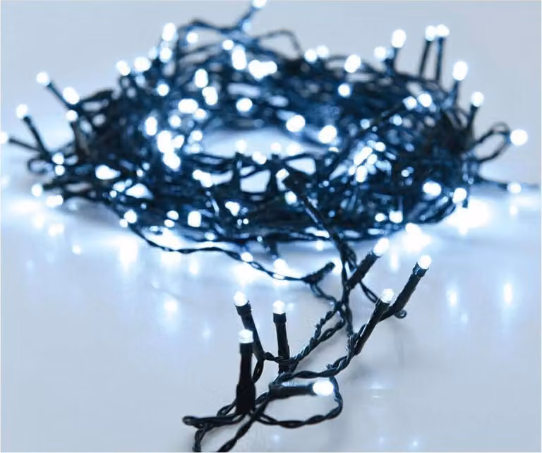 Catena luminosa a LED, 720 LED, bianco freddo, 230V, IP44, interno/esterno
