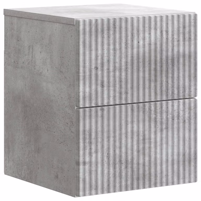 Mobiletto da notte a muro Grigio Cemento 33 x 34,5 x 40 cm