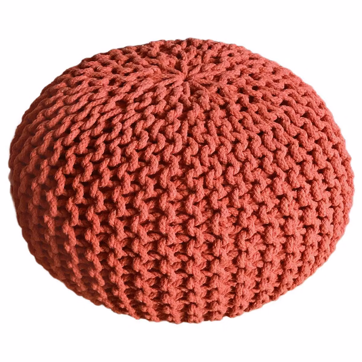 Pouf a maglia pouf seduta pouf seduta pouf a maglia grossa pouf rosso mattone Ø 45cm