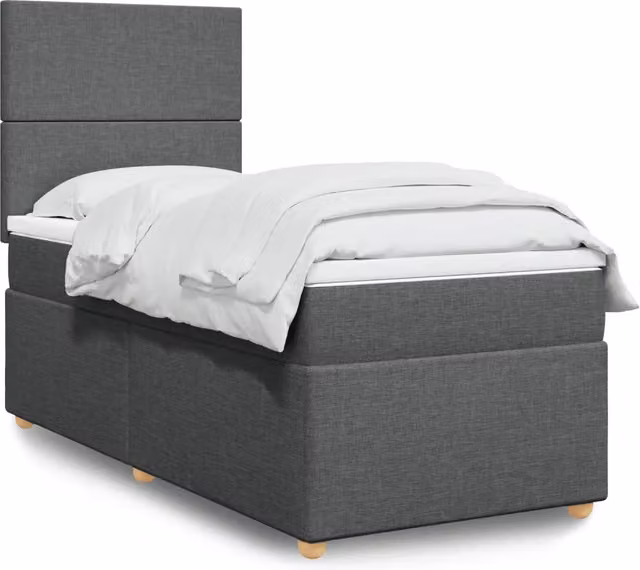 Letto Ibrido con Giroletto a Molle e Materasso vidaXL Grigio e Bianco L/P/H: 200 x 80 x 150,5 cm