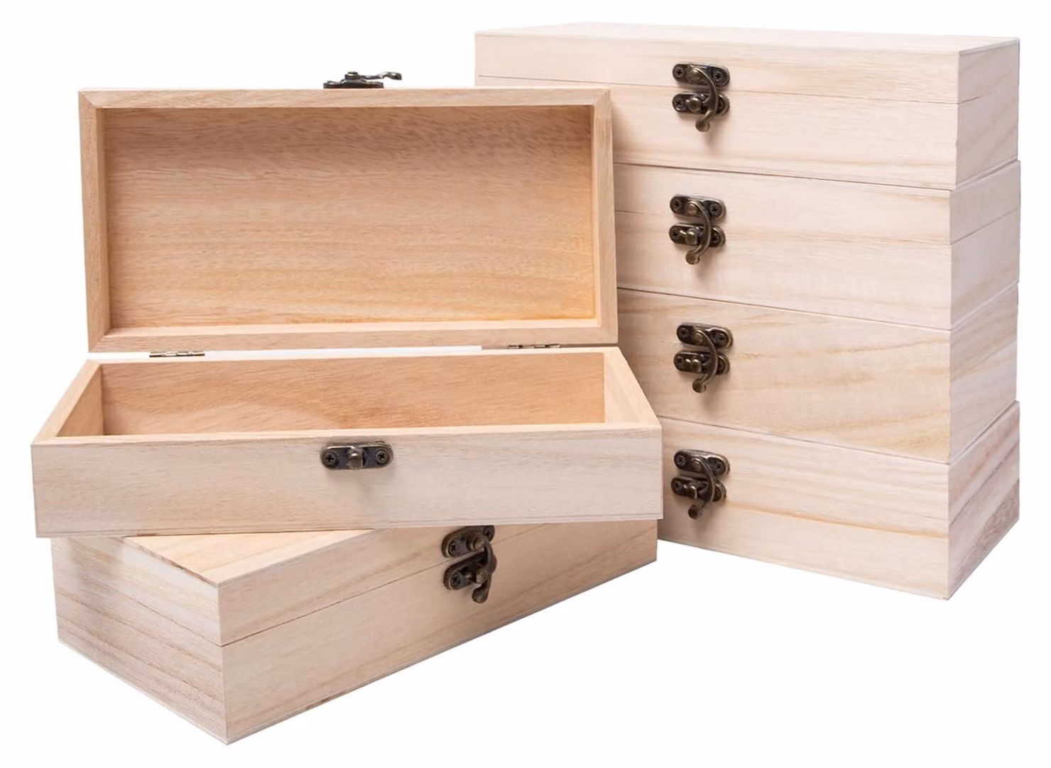Solidchoice - Set di 6 piccole scatole di legno con coperchio, ideali per progetti creativi