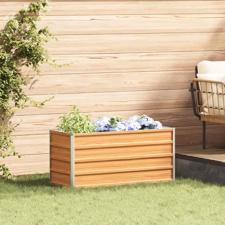 Letto rialzato da giardino vidaXL in acciaio galvanizzato marrone L: 100 cm, P: 40 cm, H: 45 cm
