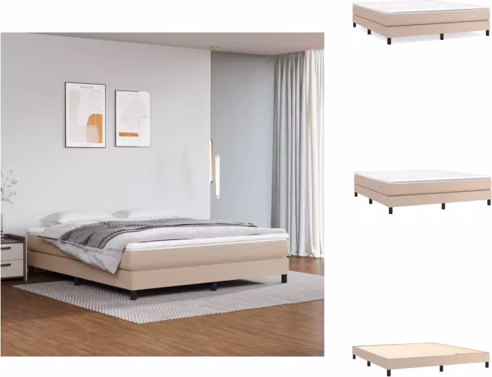 vidaXL Materasso per letto a molle insacchettate cappuccino-marrone 180x200 cm in Pelle finta - Letti e strutture letto