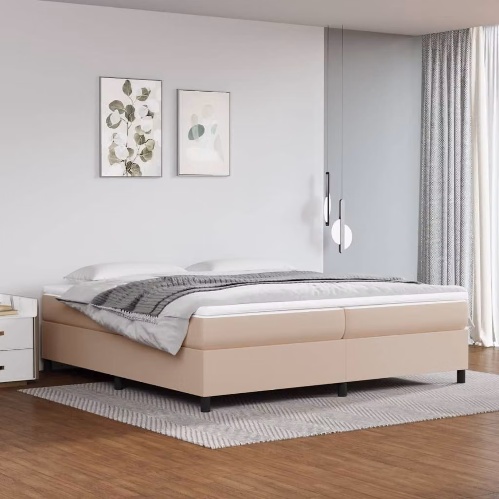 Maison Exclusive - Struttura letto boxspring marrone cappuccino 200x200 cm in ecopelle