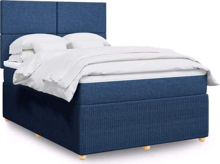 Maison Exclusive - Letto boxspring con materasso blu 140x200 cm Tessuto