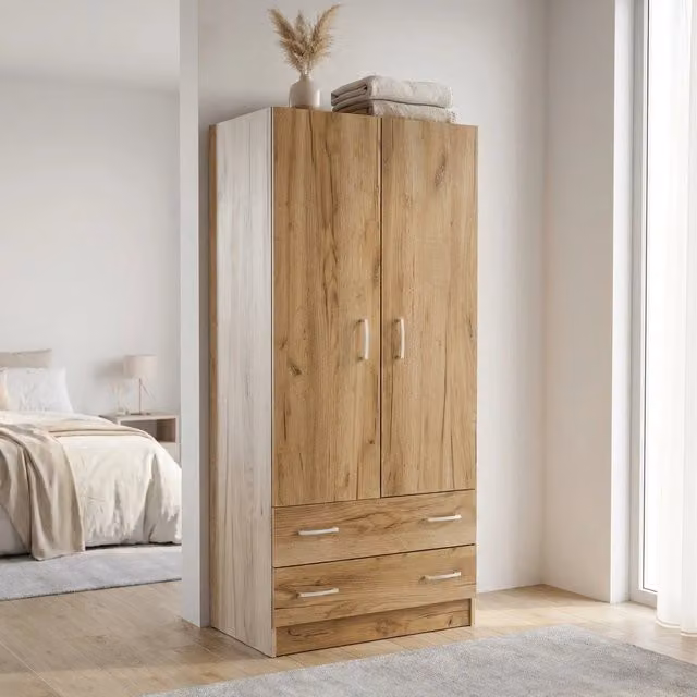 Armadio due ante in Legno Composito cm 77x50x180 - COLE