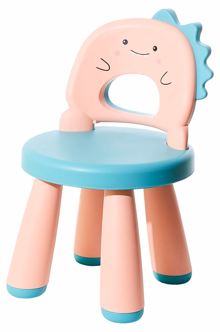 Sedia da scrivania per bambini in plastica, design a forma di dinosauro, ergonomica, adatta a bambini dai 2 ai 6 anni