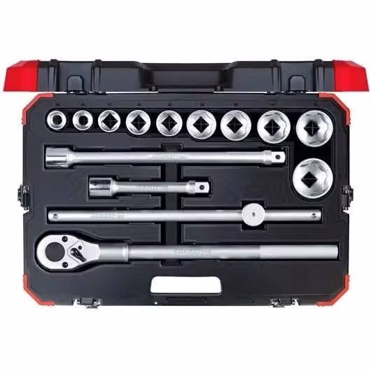 Set di chiavi a bussola Gedore 3/4'' in acciaio al cromo vanadio, 14 pezzi, colore rosso – 2