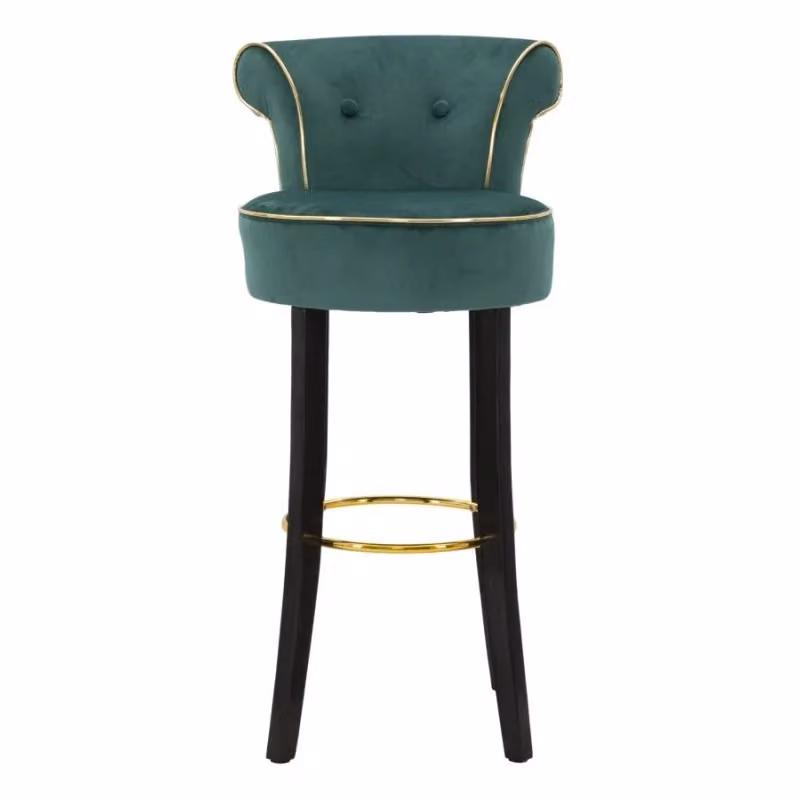 Sgabello Bar Luxy Mauro Ferretti in Velvet Verde L 46 cm, P 48 cm, H 96 cm – 2