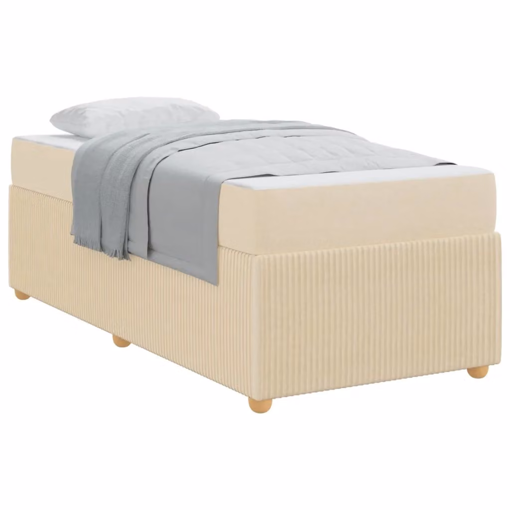 Struttura del letto imbottita vidaXL in tessuto beige L 100 x P 200 cm – 2