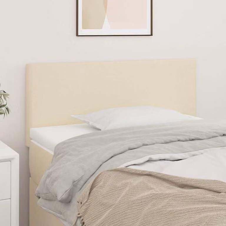 Testiera per letto vidaXL in similpelle beige con struttura in legno, L: 80 cm, P: 5 cm, H: 78-88 cm