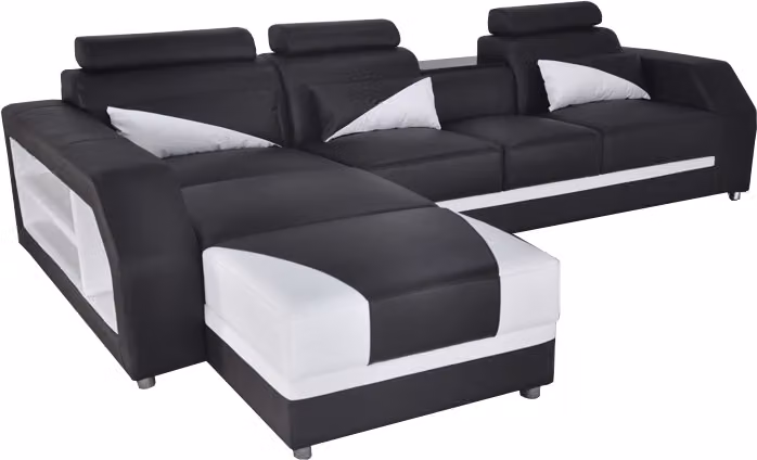 Design Leder Polster Sitz Zimmer Eck Wohn Sofa Couch Designer Garnitur Big Sofas