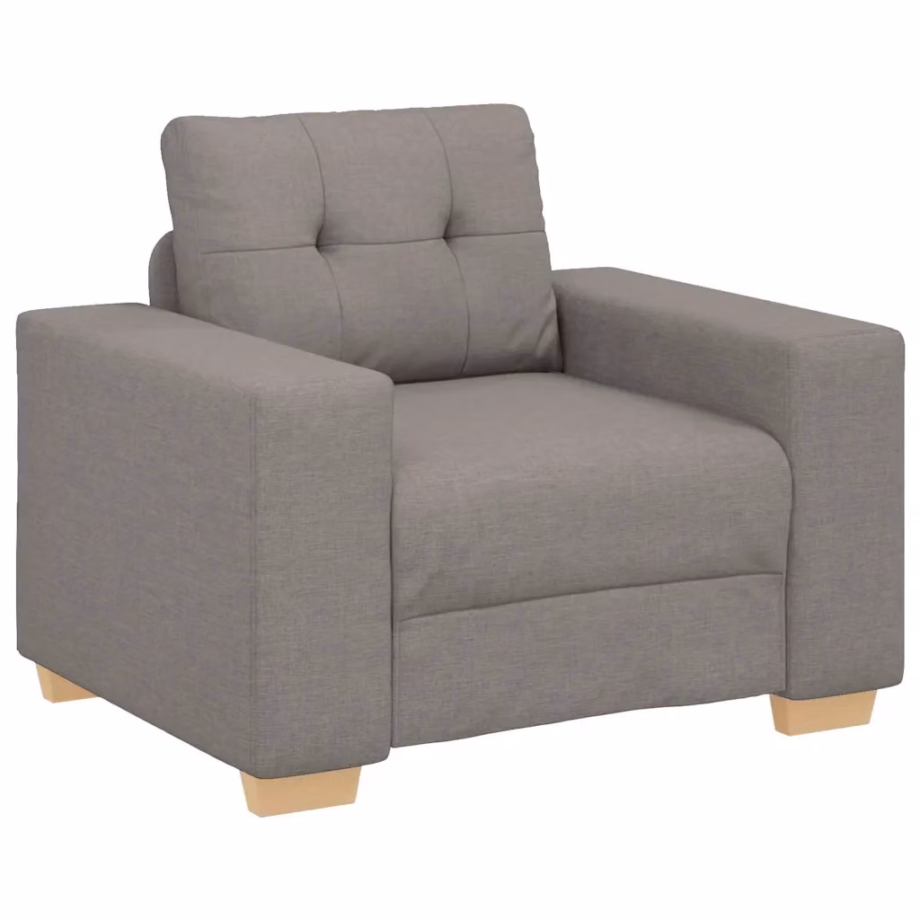 Poltrona relax moderna vidaXL in tessuto beige e grigio con braccioli L/P/H: 100 x 78 x 80 cm – 2