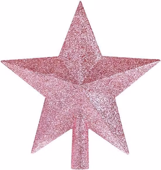 Decorazione glitterata per l'albero di Natale - Pizzo rosa 15 cm
