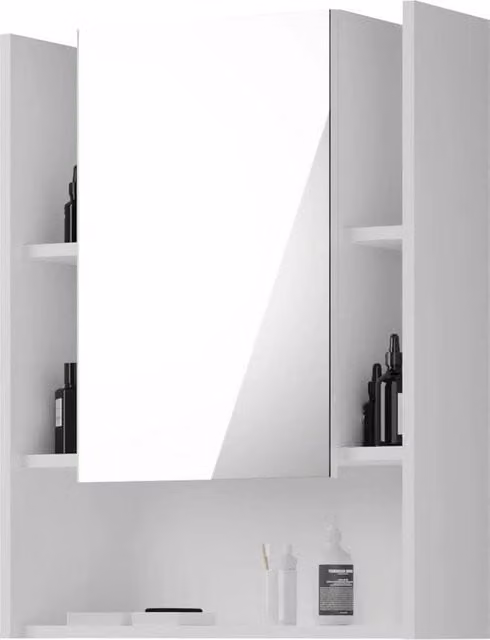Specchio per Bagno in Legno Bianco - 60 x 77 x 17 cm