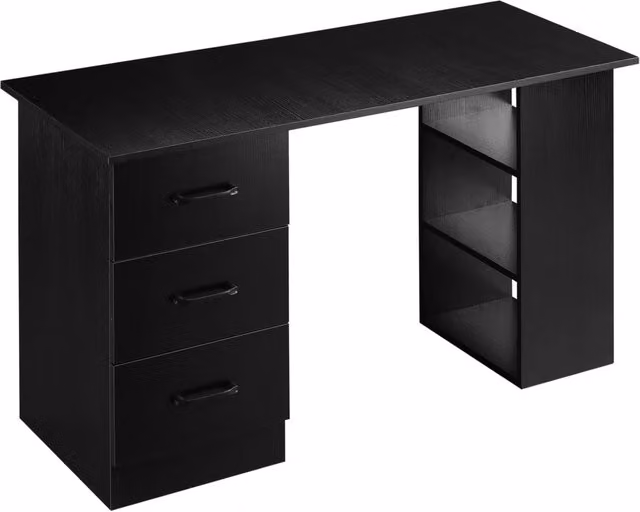 Scrivania Moderna GIORDANOSHOP per Computer e Ufficio in MDF Nero Opaco L: 120 cm, P: 49 cm, H: 72 cm