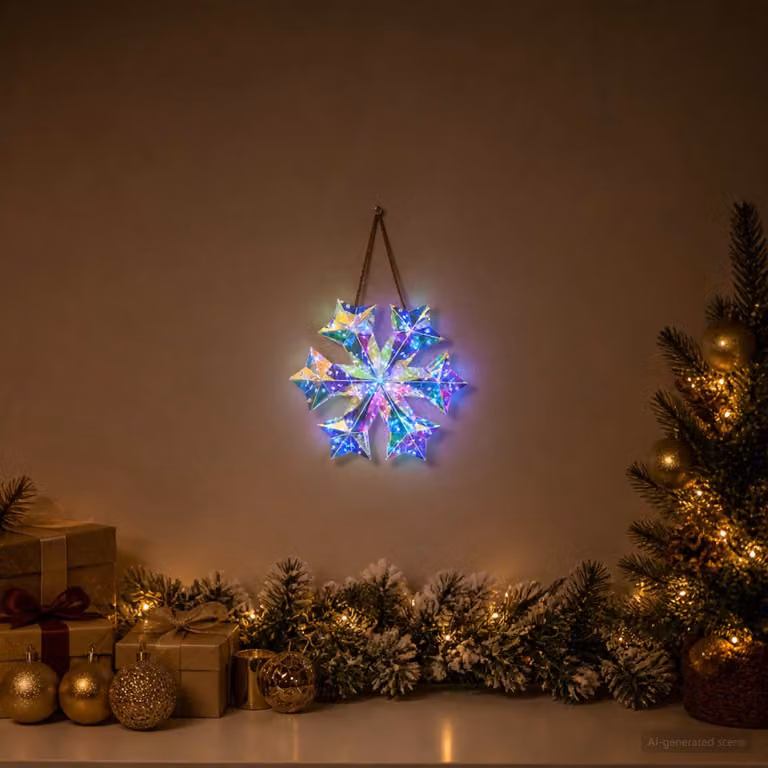 vidaXL Fiocco di neve LED prismatico iridescente Multicolore